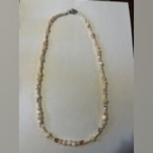 Jelly's Jewelry and Boutique Handcrafted Elegant Cream Beaded Necklace
